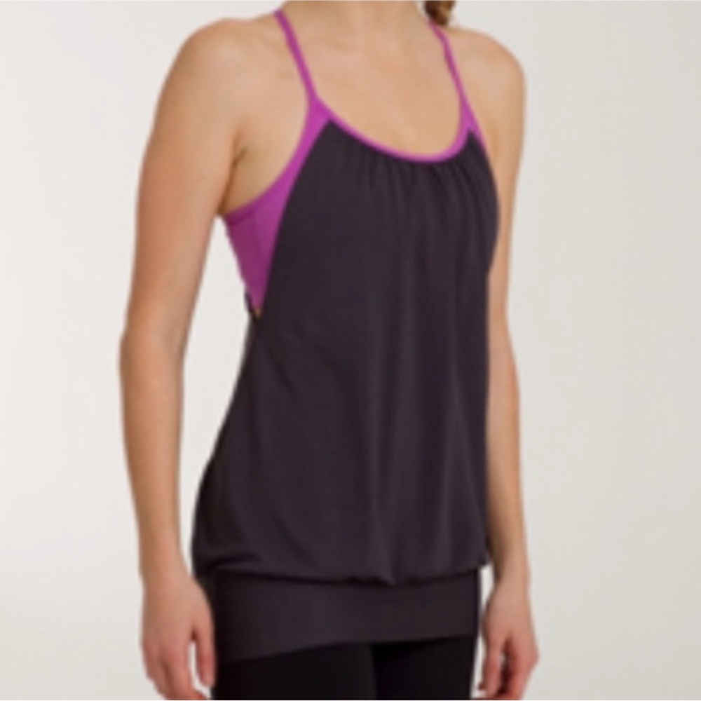 Lululemon No Limits Tank Yoga Top Womens 6 Pink Black Athleisure Athletic Casual